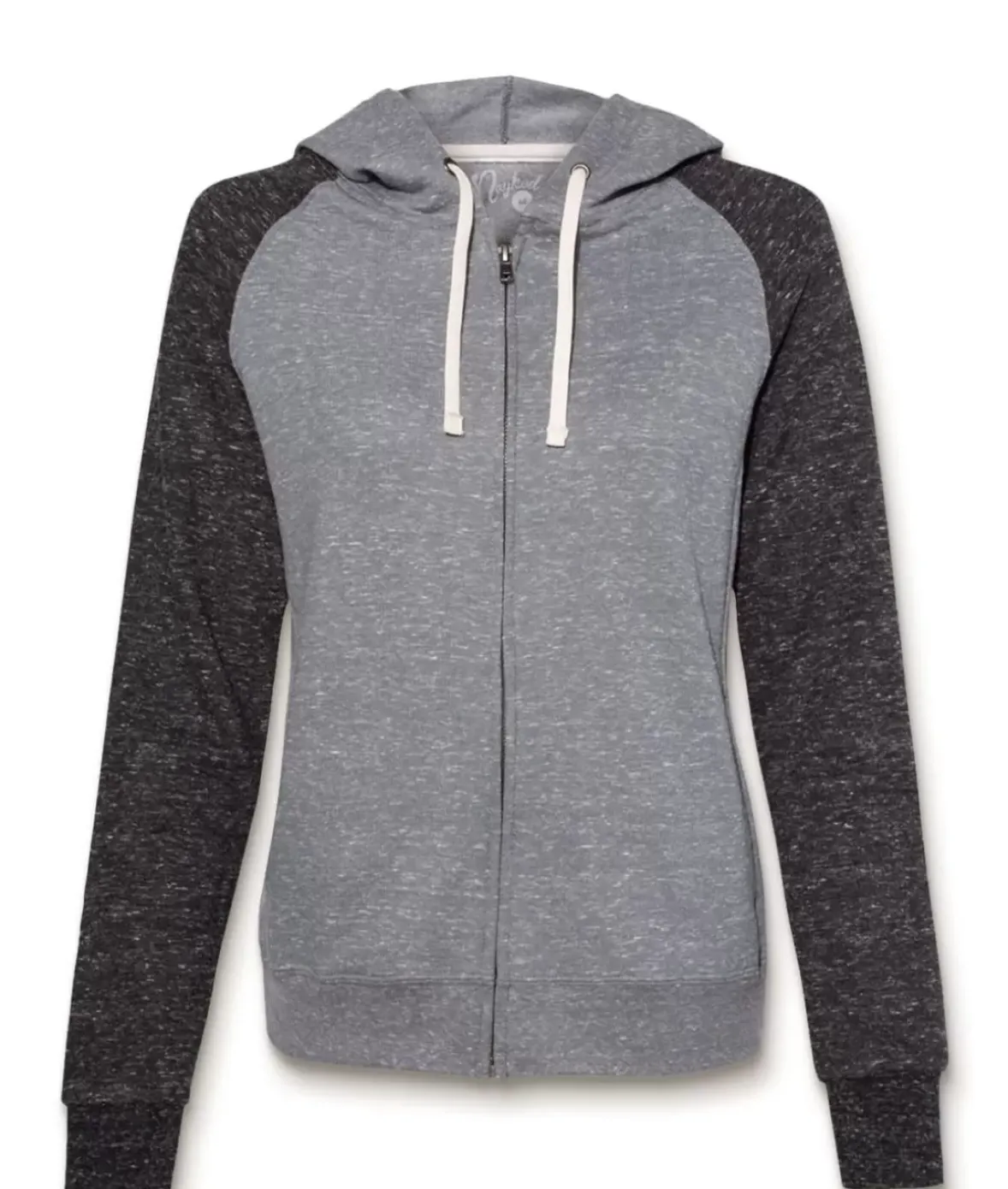 Nayked Apparel Tops>Women'S Soft Snow Heather French Terry Full-Zip Hoodie