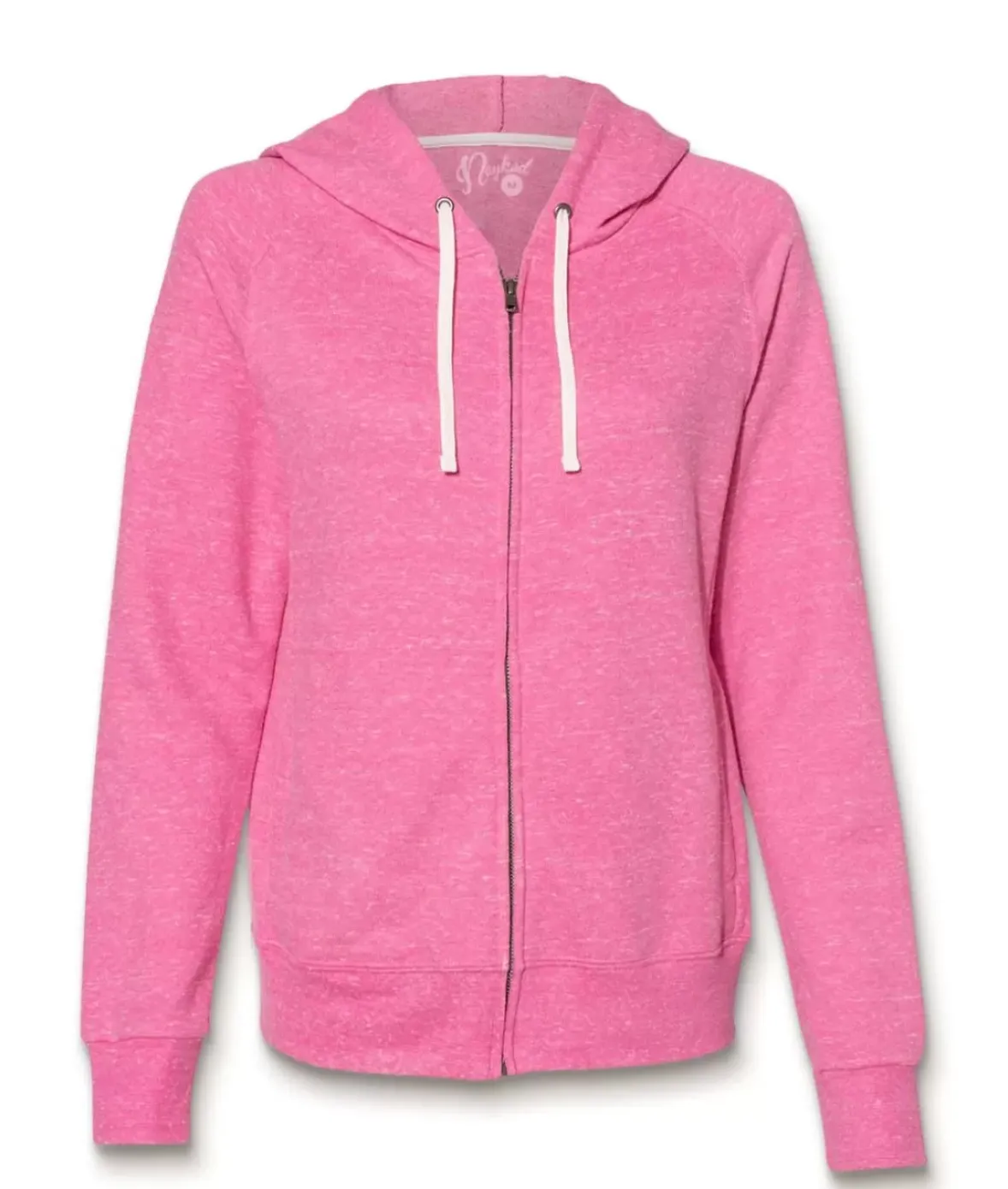 Nayked Apparel Tops>Women'S Soft Snow Heather French Terry Full-Zip Hoodie