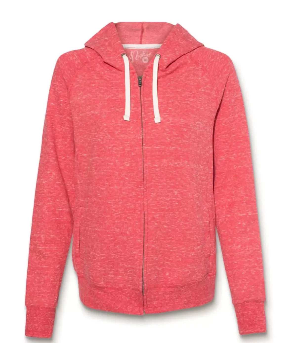 Nayked Apparel Tops>Women'S Soft Snow Heather French Terry Full-Zip Hoodie