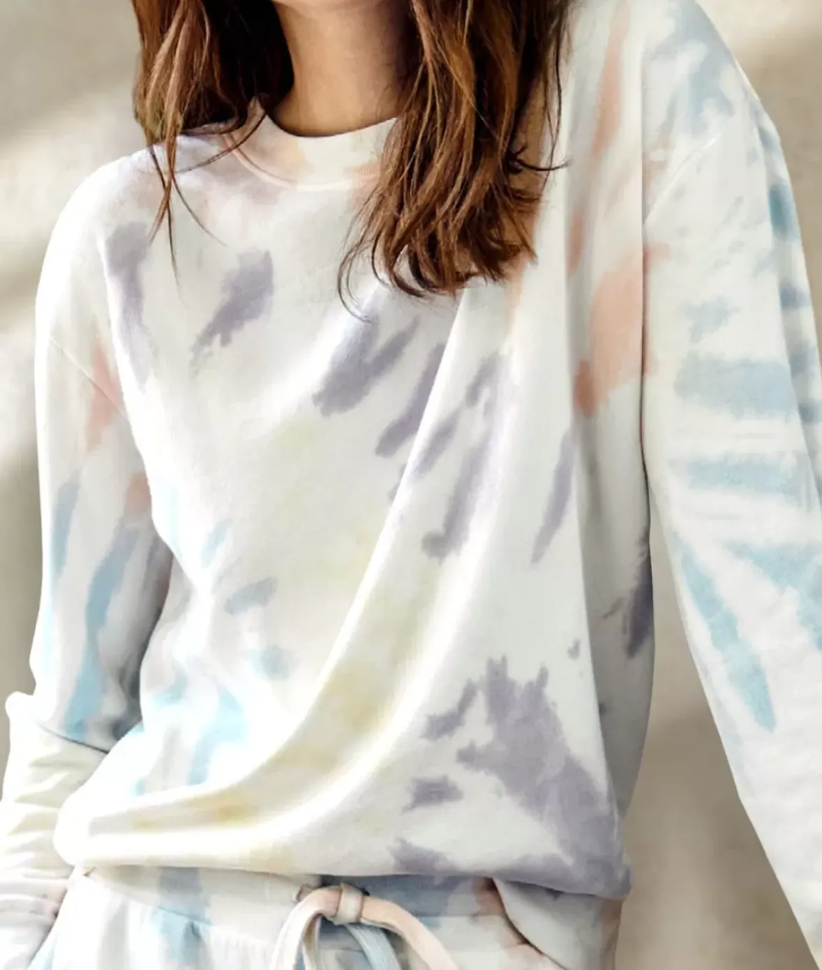 Nayked Apparel Athleisure>Women'S Soft Tie Dye Recycled Washed Terry Pullover Sweatshirt Spectrum Spiral Tie Dye