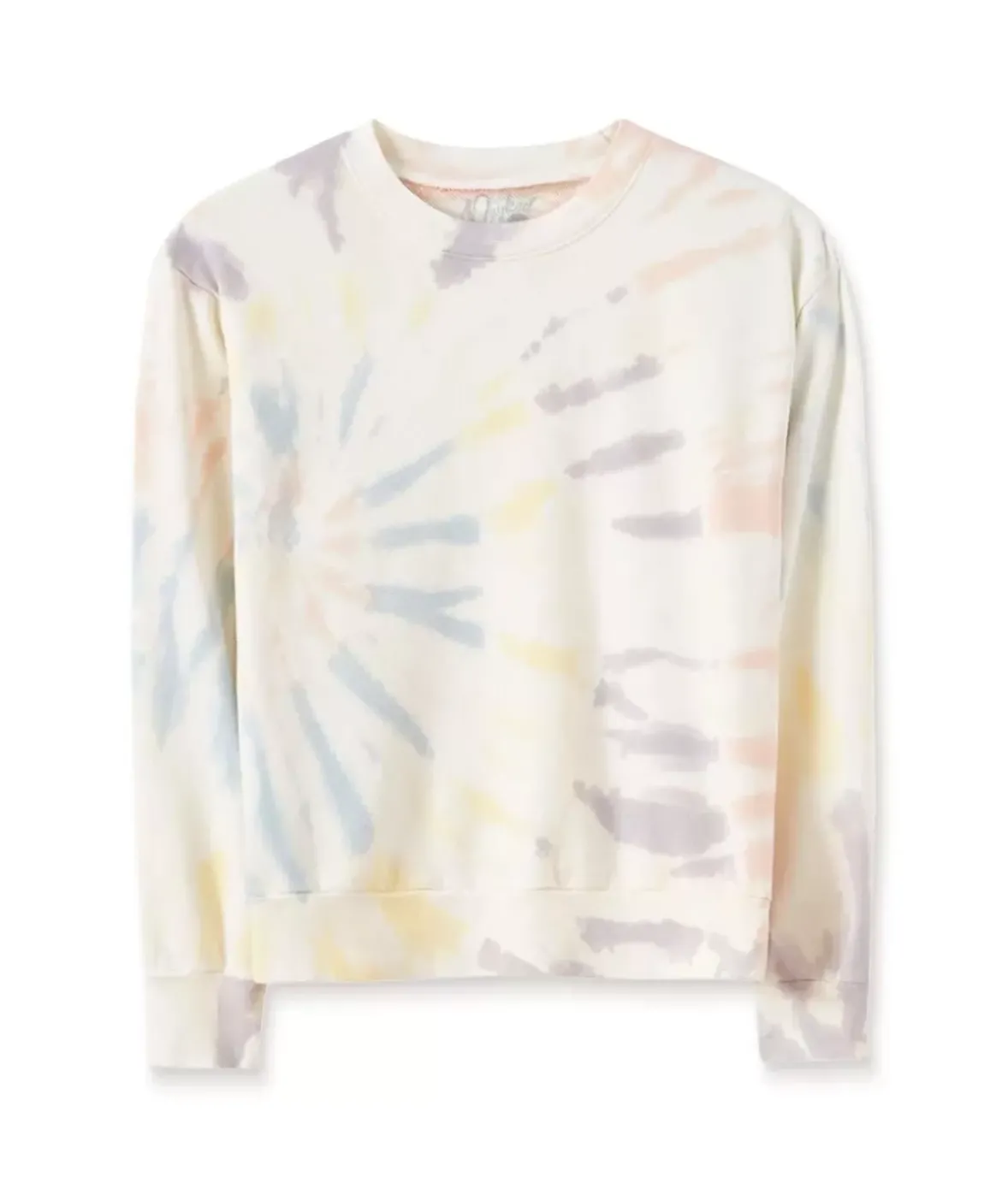 Nayked Apparel Hoodies & Sweatshirts>Women'S Soft Tie Dye Recycled Washed Terry Pullover Sweatshirt Spectrum Spiral Tie Dye