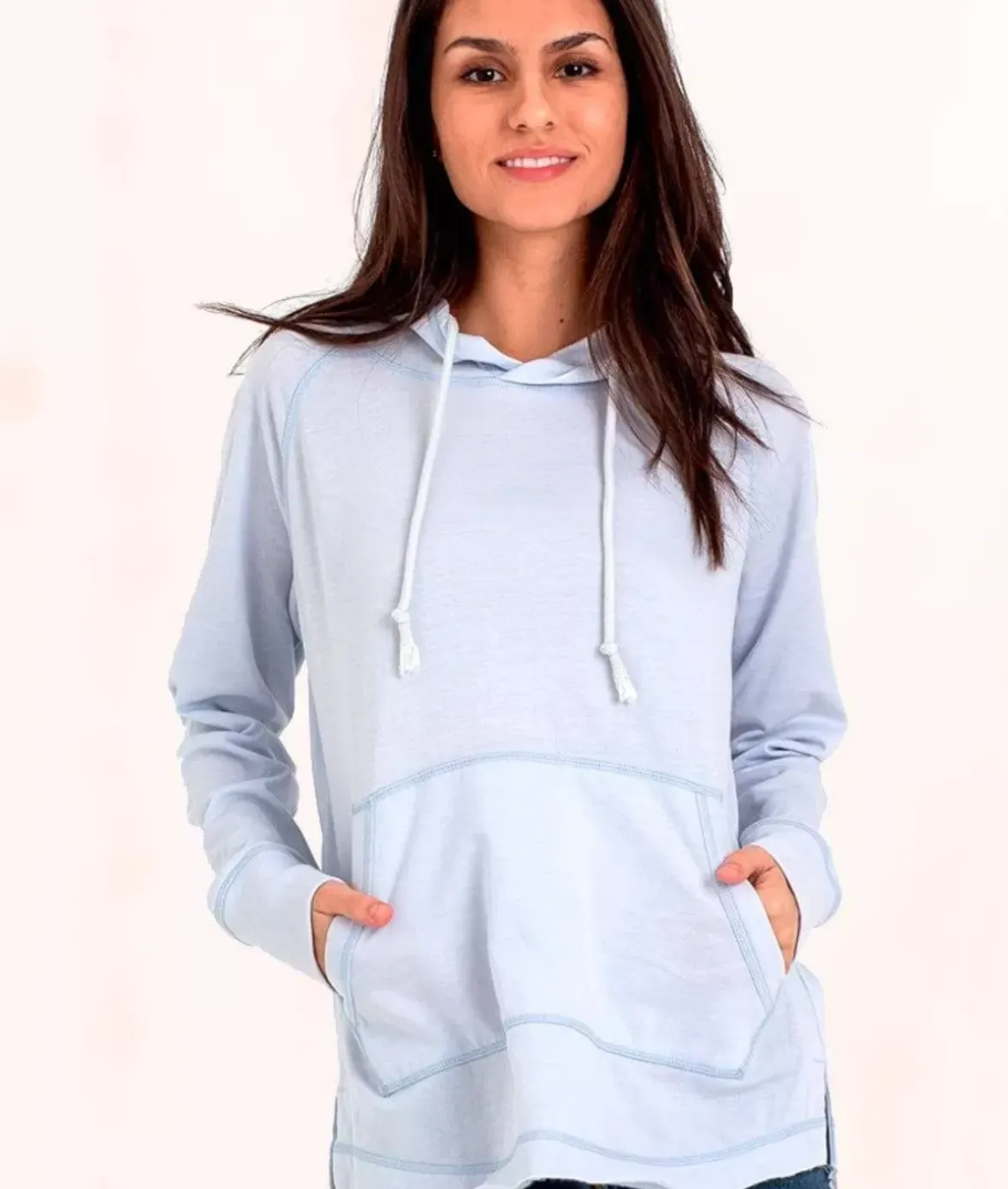 Nayked Apparel Tops>Women'S Soft Tunic Fleece Hoodie